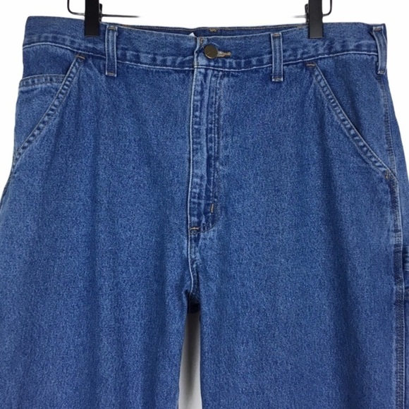 CARHARTT Carpenter Jeans Original Dungaree Fit Painter Denim Cargo Size 34 x 34 - Picture 3 of 9